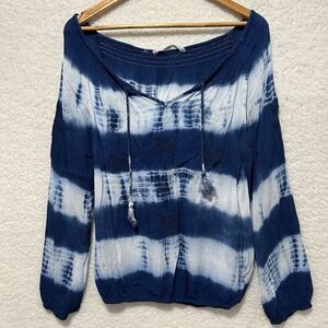 Hippie Laundry Women's Tie Dye Long Sleeve Pullover‎ Blouse Size Medium